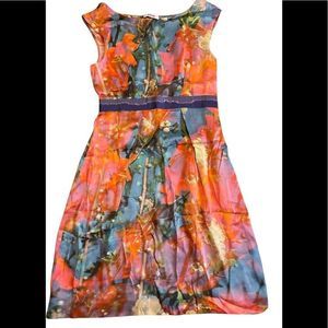 Moschino CheapandChic Floral Watercolor Silk Dress